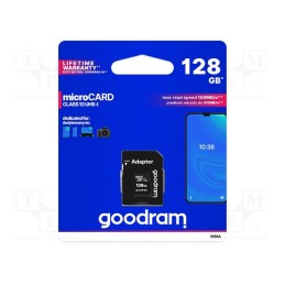 1 pcs x GOODRAM - M1AA-1280R12 - Memory card, microSDXC, R: 100MB/s, W: 10MB/s, Class 10 UHS U1