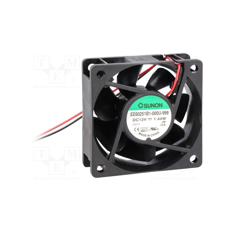 1 pcs x SUNON - EE60251B1-000U-999 - Fan: DC, axial, 12VDC, 60x60x25mm, 39.93m3/h, 34.5dBA, ball bearing