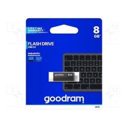 1 pcs x GOODRAM - UCU2-0080K0R11 - Pendrive, USB 2.0, 8GB, R: 20MB/s, W: 5MB/s, black