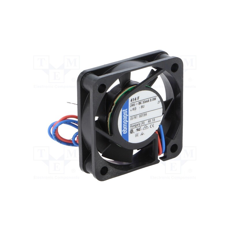 1 pcs x EBM-PAPST - 414 F - Fan: DC, axial, 24VDC, 40x40x10mm, 9m3/h, 22.1dBA, slide bearing