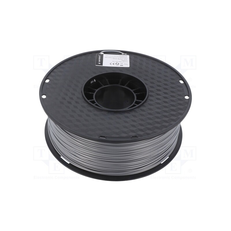 1 rol x GEMBIRD - 3DP-ABS1.75-01-S - Filament: ABS, 1.75mm, silver, 225÷245°C, 1kg