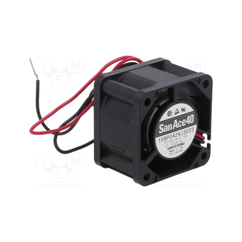 1 pcs x SANYO DENKI - 109P0424J3023 - Fan: DC, axial, 24VDC, 40x40x28mm, 27.6m3/h, 44dBA, ball bearing