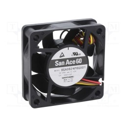 1 pcs x SANYO DENKI - 9GA0624P6G001 - Fan: DC, axial, 24VDC, 60x60x20mm, 52.8m3/h, 43dBA, ball bearing