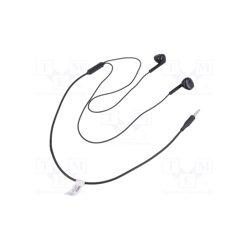 1 pcs x QOLTEC - 50833 - Headphones with microphone, black, Jack 3,5mm, earphones, 1.2m