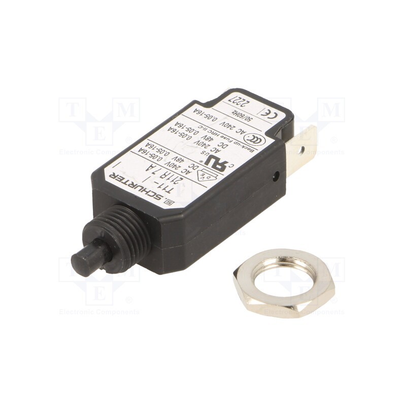 1 pcs x SCHURTER - 4400.0139 - Circuit breaker, Urated: 240VAC, 48VDC, 7A, SPST, Poles: 1, screw