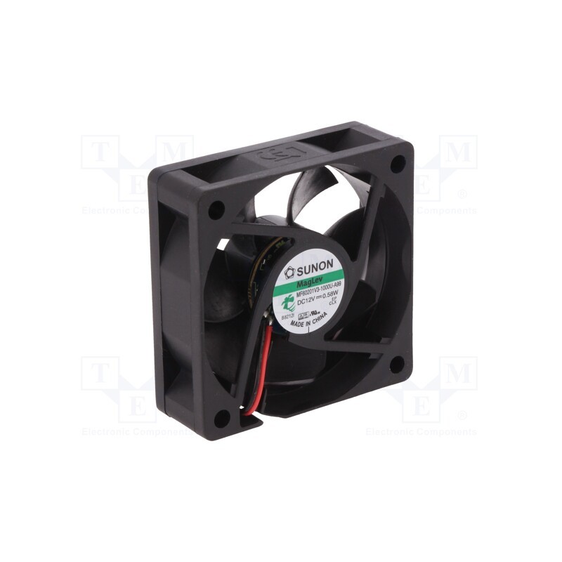 1 pcs x SUNON - MF60201V3-1000U-A99 - Fan: DC, axial, 12VDC, 60x60x20mm, 27.88m3/h, 21dBA, Vapo, 3100rpm