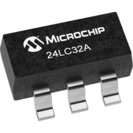 25 pcs - Microchip 24LC32AT-I/OT, 32kbit EEPROM Chip, 900ns 5-Pin SOT-23 Serial-I2C