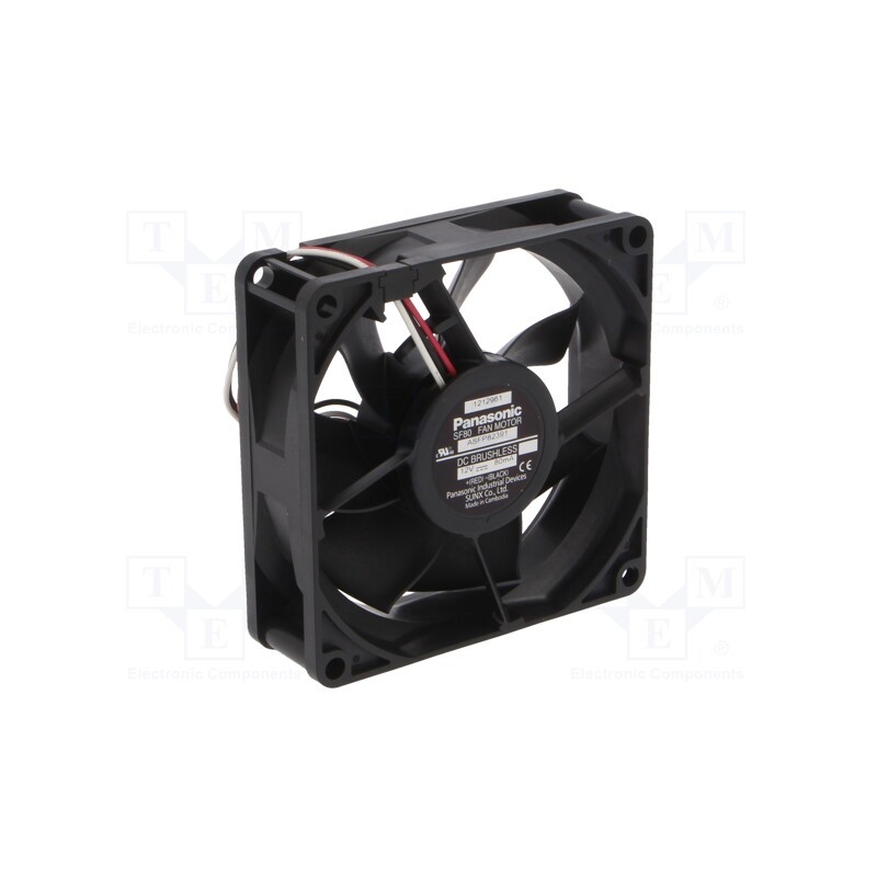 1 pcs x PANASONIC - ASFP82391 - Fan: DC, axial, 12VDC, 80x80x25mm, 51.6m3/h, 22dBA, ball bearing