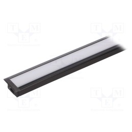 1 pcs x FIX&FASTEN - FIX-GLG2-B-1M-SET - Profiles for LED modules, white, black, L: 1m, aluminium, recessed