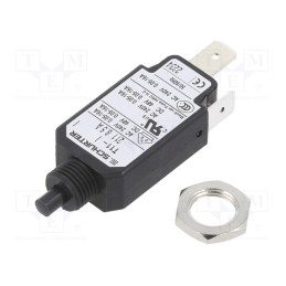 1 pcs x SCHURTER - 4400.0176 - Circuit breaker, Urated: 240VAC, 48VDC, 8.5A, SPST, Poles: 1, screw