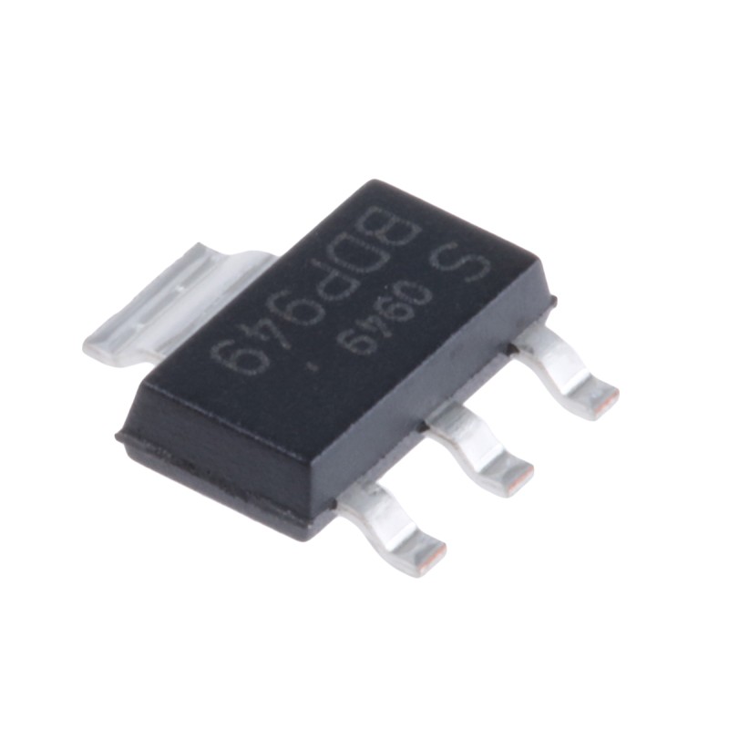 10 pcs - Infineon BDP949 NPN Transistor, 3 A, 60 V, 3 + Tab-Pin SOT-223