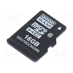 1 pcs x GOODRAM INDUSTRIAL - SDU16GCMGRB - Memory card, industrial, microSD,MLC, UHS I U1, 16GB, 0÷70°C