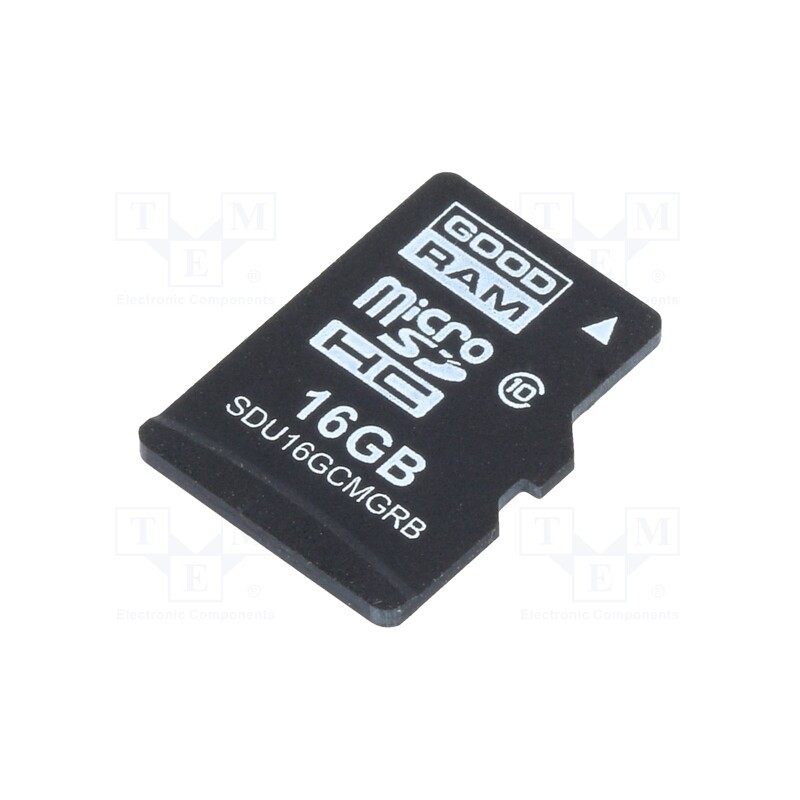 1 pcs x GOODRAM INDUSTRIAL - SDU16GCMGRB - Memory card, industrial, microSD,MLC, UHS I U1, 16GB, 0÷70°C