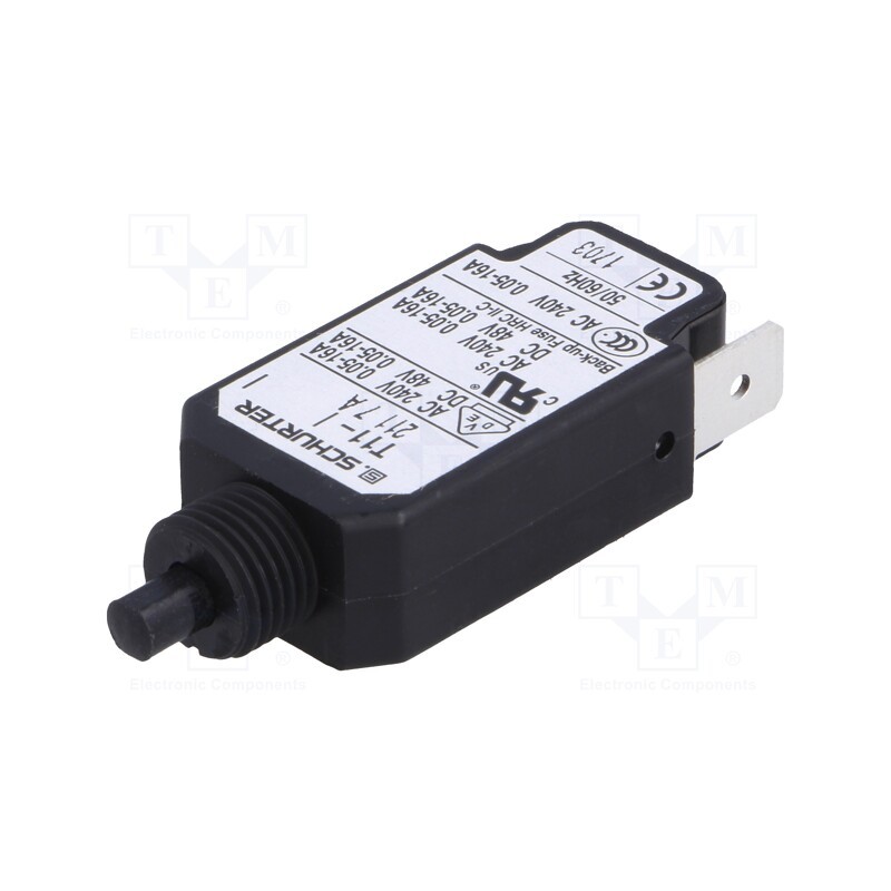 1 pcs x SCHURTER - 4400.0014 - Circuit breaker, Urated: 240VAC, 48VDC, 7A, SPST, Poles: 1, screw
