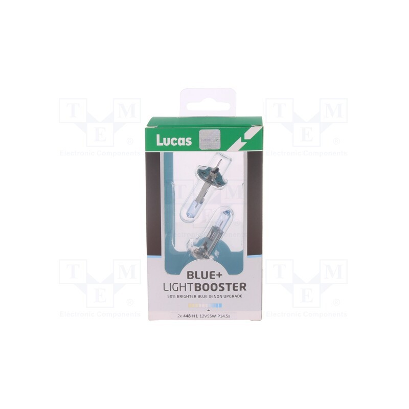 1 pcs x LUCAS - LLX448BL50X2 - Filament lamp: automotive, P14,5s, white-blue, 12V, 55W