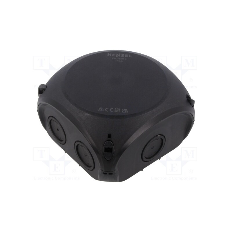 1 pcs x HENSEL - 62000299 - Enclosure: junction box, X: 130mm, Y: 130mm, Z: 77mm, IP66, black