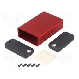 1 pcs x HAMMOND - 1455C802RD - Enclosure: with panel, 1455, X: 54mm, Y: 80mm, Z: 23mm, aluminium, red