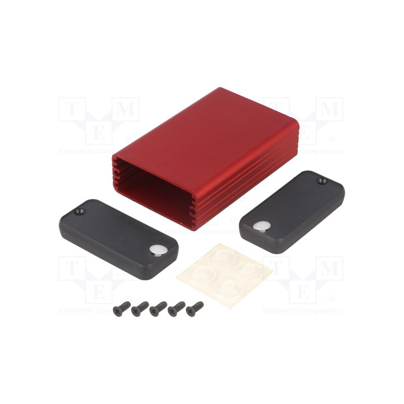 1 pcs x HAMMOND - 1455C802RD - Enclosure: with panel, 1455, X: 54mm, Y: 80mm, Z: 23mm, aluminium, red