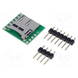 1 pcs x POLOLU - BREAKOUT BOARD FOR MICROSD CARD - Module: adapter, pin strips,microSD, microSD