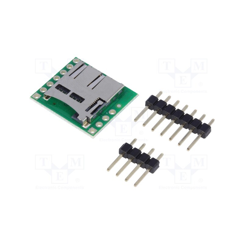 1 pcs x POLOLU - BREAKOUT BOARD FOR MICROSD CARD - Module: adapter, pin strips,microSD, microSD