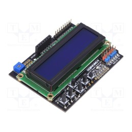 1 pcs x DFROBOT - DFR0009 - Display: LCD, 16x2, blue, 80x58mm, LED, Interface: GPIO, pin strips
