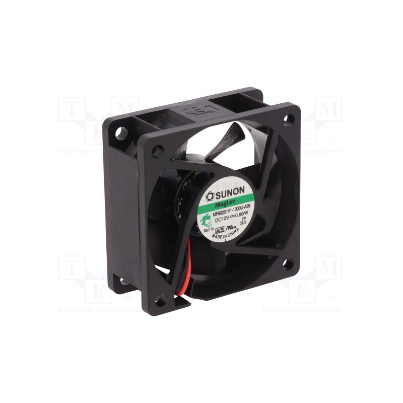 1 pcs x SUNON - MF60251V1-1000U-A99 - Fan: DC, axial, 12VDC, 60x60x25mm, 39.72m3/h, 27dBA, Vapo, 4500rpm