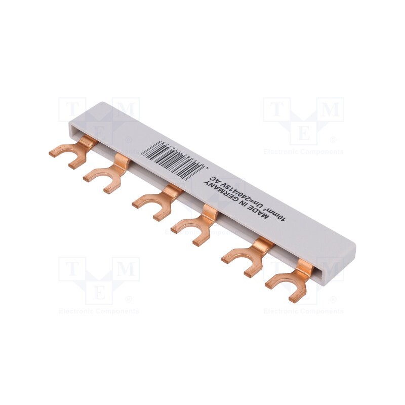 1 pcs x EATON ELECTRIC - EVG-2PHAS/6MODUL - Busbar, 10mm2, Poles: 2, Urated: 240V,415V, Usurge rated: 4kV, fork