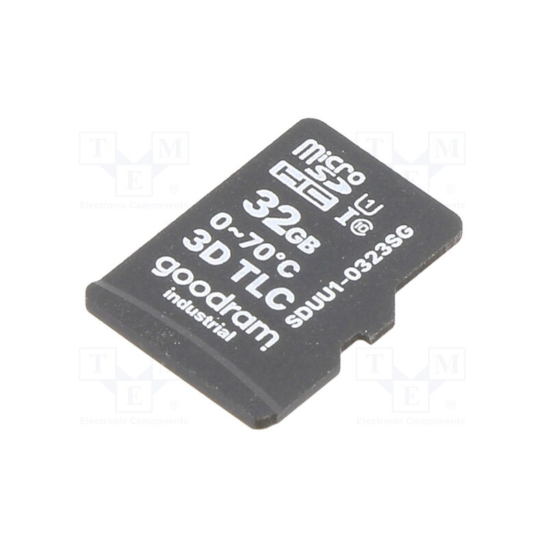 1 pcs x GOODRAM INDUSTRIAL - SDUU1-0323SG - Memory card, industrial, 3D TLC,microSD, UHS I U1, 32GB, 0÷70°C
