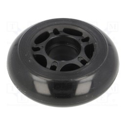 1 pcs x POLOLU - SCOOTER/SKATE WHEEL 70X25 MM BLACK - Wheel, black, Shaft: smooth, push-in, Ø: 70mm, Plating: polyurethane