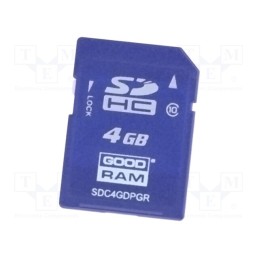 1 pcs x GOODRAM INDUSTRIAL - SDC4GDPGRB - Memory card, industrial, pSLC,SD, UHS I U1, 4GB, -40÷85°C