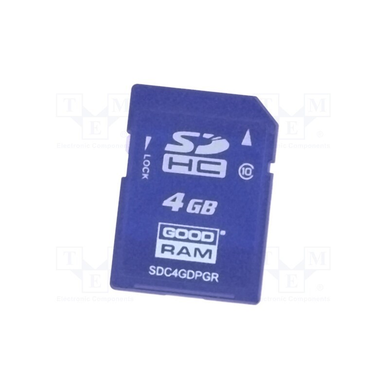 1 pcs x GOODRAM INDUSTRIAL - SDC4GDPGRB - Memory card, industrial, pSLC,SD, UHS I U1, 4GB, -40÷85°C