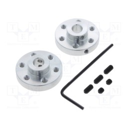 1 set x POLOLU - ALUMINUM MOUNTING HUB FOR 6MM SHAFT M3 H - Bracket wheel, Kit: adapter,allen wrench,mounting screws, 2pcs.