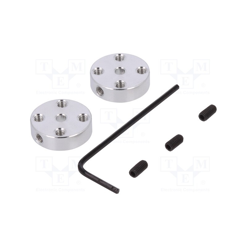 1 set x POLOLU - ALUMINUM MOUNTING HUB FOR 3MM SHAFT M3 H - Bracket wheel, Kit: adapter,allen wrench,mounting screws, 2pcs.