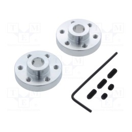 1 set x POLOLU - ALUMINUM MOUNTING HUB FOR 1/4? SHAFT 4- - Bracket wheel, Kit: adapter,allen wrench,mounting screws, 2pcs.