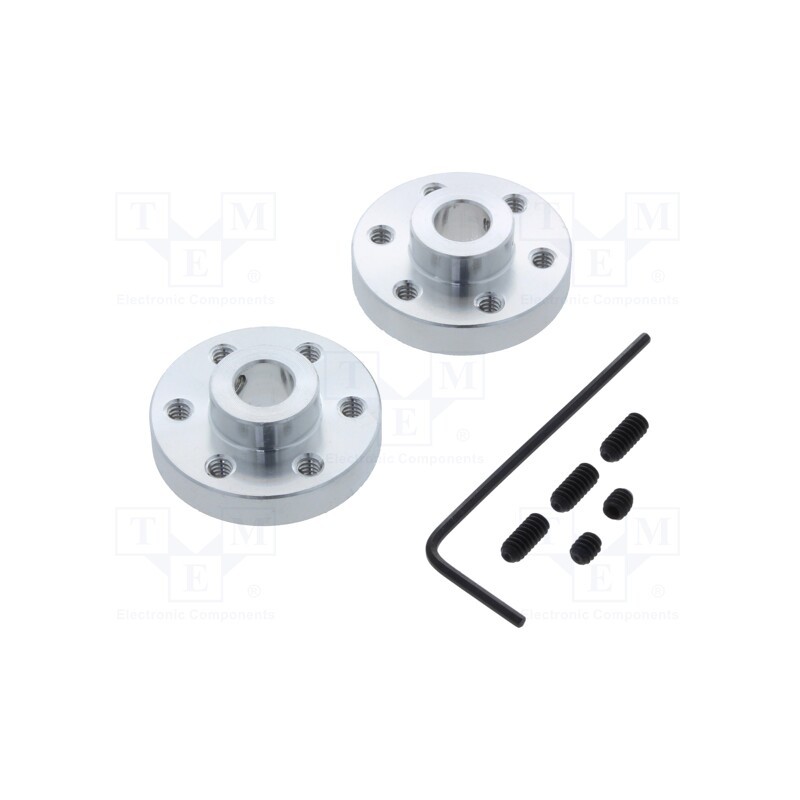 1 set x POLOLU - ALUMINUM MOUNTING HUB FOR 1/4? SHAFT 4- - Bracket wheel, Kit: adapter,allen wrench,mounting screws, 2pcs.