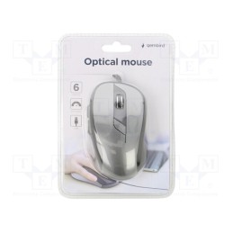 1 pcs x GEMBIRD - MUS-6B-01-BG - Optical mouse, black,grey, USB A, wired, 1.35m, No.of butt: 6