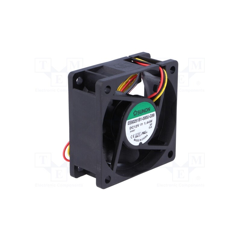 1 pcs x SUNON - EE60251B1-000U-G99 - Fan: DC, axial, 12VDC, 60x60x25mm, 39.93m3/h, 34.5dBA, ball bearing