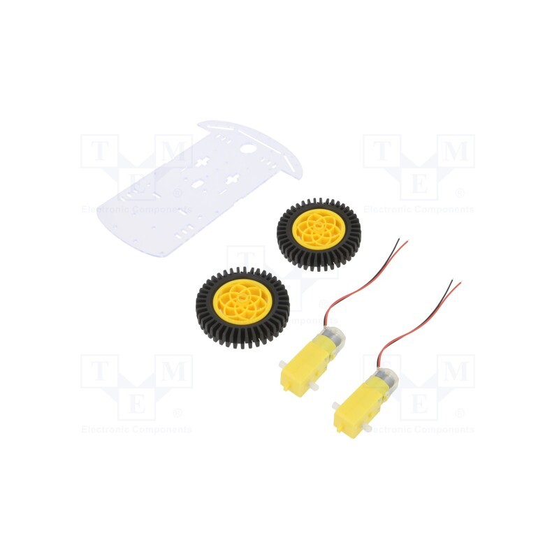 1 pcs x OKYSTAR - OKY5024 - Wheeled chassis, 4.5÷6VDC, Mot.qty: 2, 120mA, Wheel number: 3
