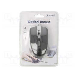 1 pcs x GEMBIRD - MUS-4B-01-GB - Optical mouse, black,grey, USB A, wired, 1.35m, No.of butt: 4
