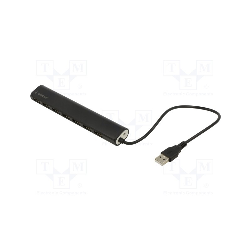 1 pcs x GEMBIRD - UHB-U2P7-04 - Hub USB, USB A socket x7,USB A plug, USB 2.0, black, 0.3m