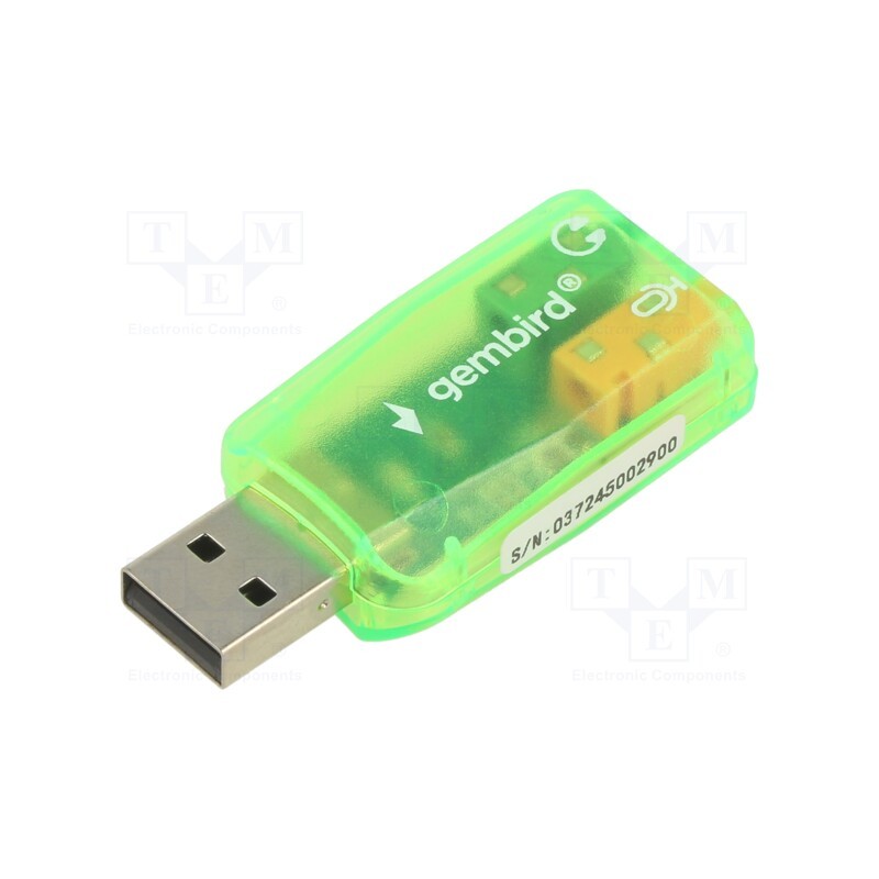 1 pcs x GEMBIRD - SC-USB-01 - PC extension card: sound, PnP, green