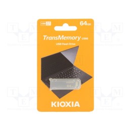 1 pcs x KIOXIA - LU366S064GG4 - Pendrive, USB 3.2, 64GB, USB A, BIWAKO, silver