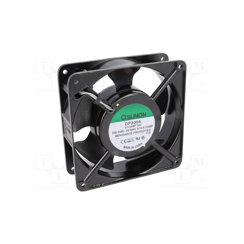 1 pcs x SUNON - DP200A2123XBT.GN - Fan: AC, axial, 230VAC, 120x120x38mm, 165m3/h(±10%), 45dBA, 2850rpm