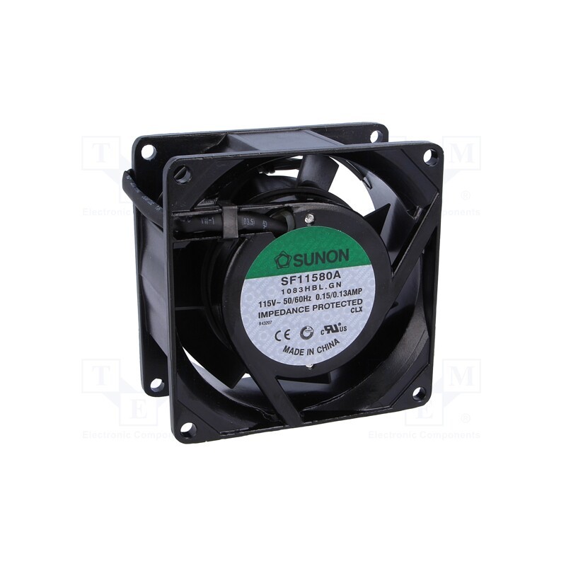1 pcs x SUNON - SF11580A1083HBL.GN - Fan: AC, axial, 115VAC, 80x80x38mm, 52m3/h(±7%), 36.5dBA, 2850rpm
