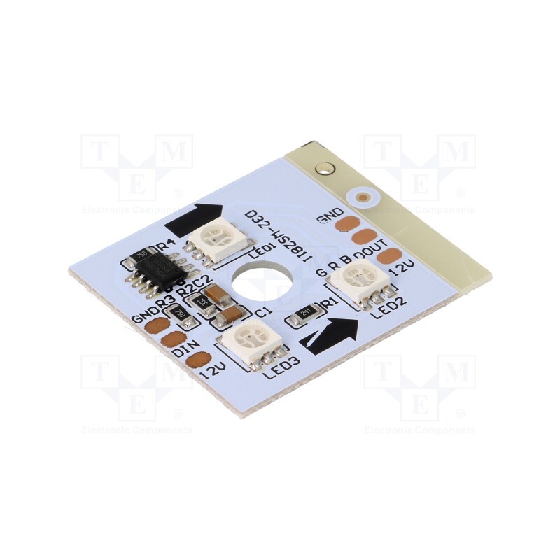 1 pcs x WORLDSEMI - HC-F12V-3535 PCBA - LED, RGB, 150°, No.of diodes: 3, 47mA, 5050,PLCC6, 35x35mm, 12V, SMD