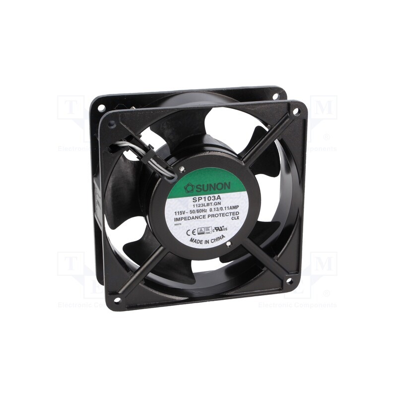 1 pcs x SUNON - SP103A1123LBT.GN - Fan: AC, axial, 115VAC, 120x120x38mm, 122m3/h, 37dBA, ball bearing