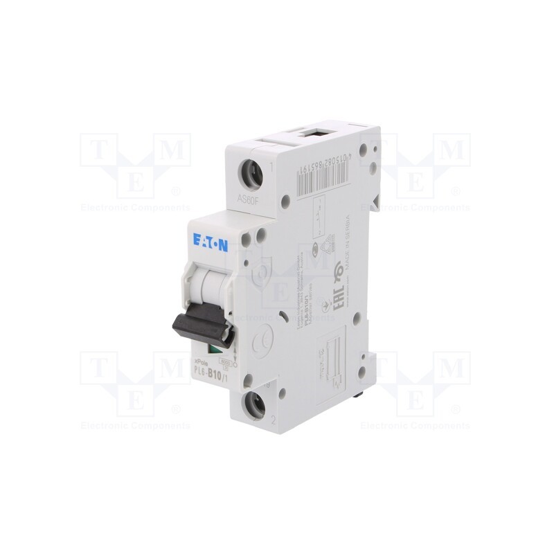 1 pcs x EATON ELECTRIC - PL6-B10/1 - Circuit breaker, 230/400VAC, Inom: 10A, Poles: 1, Charact: B, 6kA