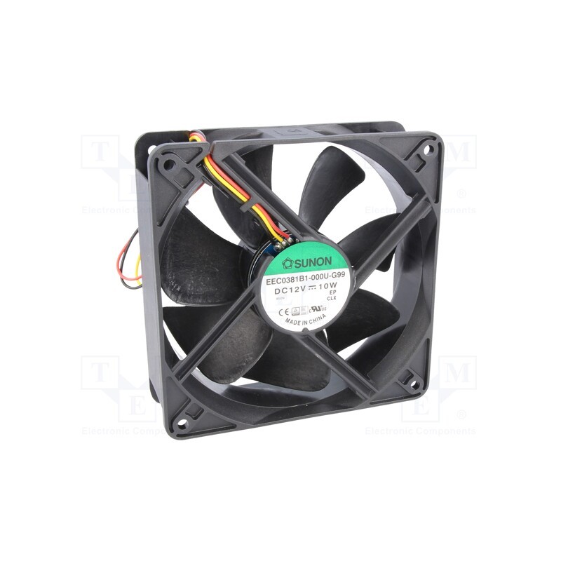 1 pcs x SUNON - EEC0381B1-000U-G99 - Fan: DC, axial, 12VDC, 120x120x38mm, 234.4m3/h, 48dBA, ball bearing