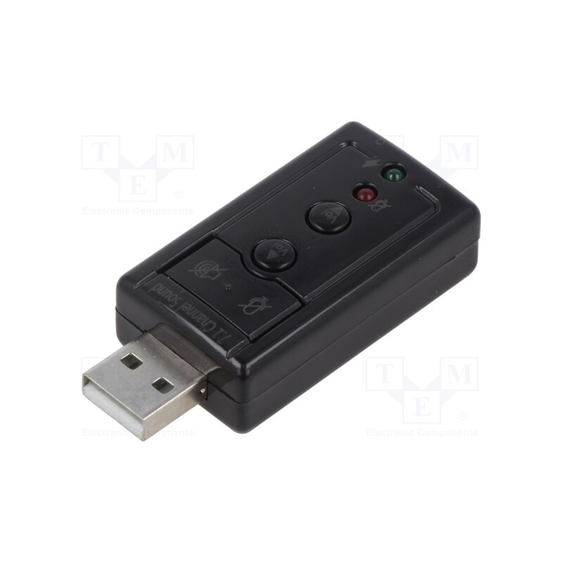 1 pcs x SAVIO - SAVAK-01 - PC extension card: sound, stereo 7.1,USB 2.0, volume control