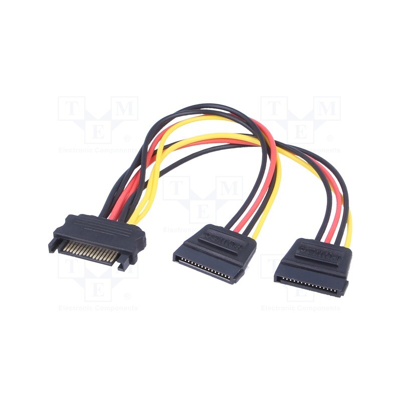 1 pcs x QOLTEC - 52312 - Cable: SATA, SATA plug,SATA L-Type plug x2, 0.2m, SATA III